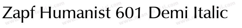 Zapf Humanist 601 Demi Italic BT字体转换